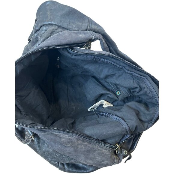 Rare Tough Jeansmith Military Surplus Brown Leather  Large Shoulder Bag - Picture 6 of 9